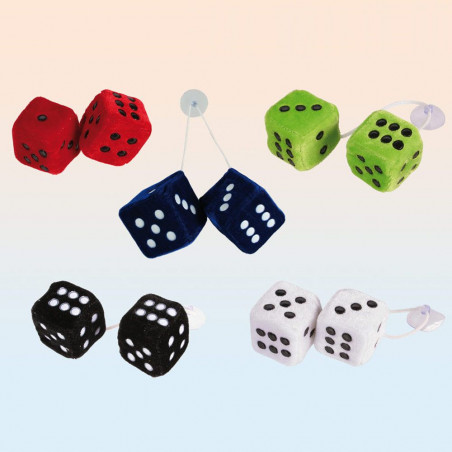 Paire de dés peluche à ventouse