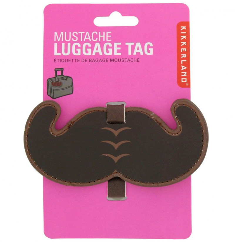 Etiquette à bagages Moustache