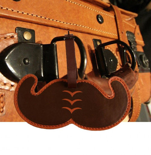 Etiquette à bagages Moustache