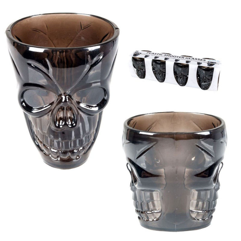 4 shooter noirs tête de mort