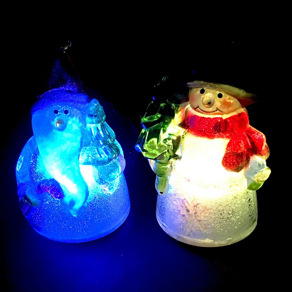 Lot De 2 Figurines De Noël Bonhomme De Neige En Résine - Décoration Festive Pour Cheminée Ou Table