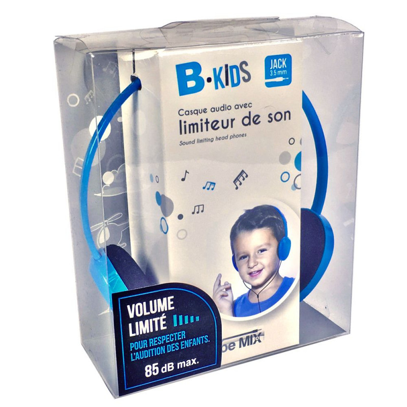Casque audio avec limiteur de son Bleu