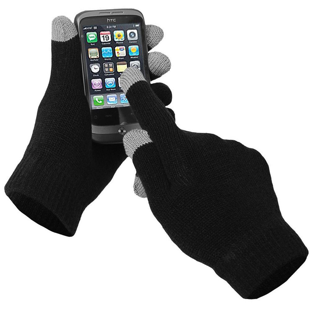 Gants Homme tactiles pour ALCATEL 3C Smartphone Taille M 3 doigts Hiver  (NOIR) - Gant pour écran tactile - Achat & prix