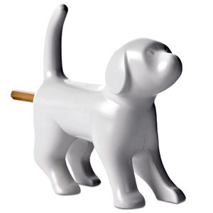 Chien taille-crayon blanc