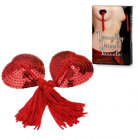 Cache-tétons coeur avec pompon