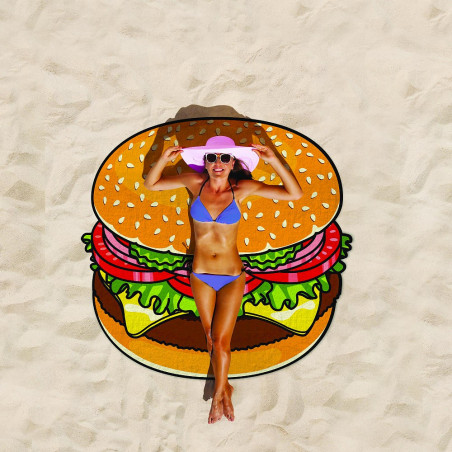 Serviette de plage géante Hamburger