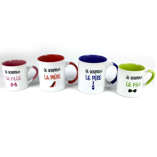 Coffret 4 mugs La Famille
