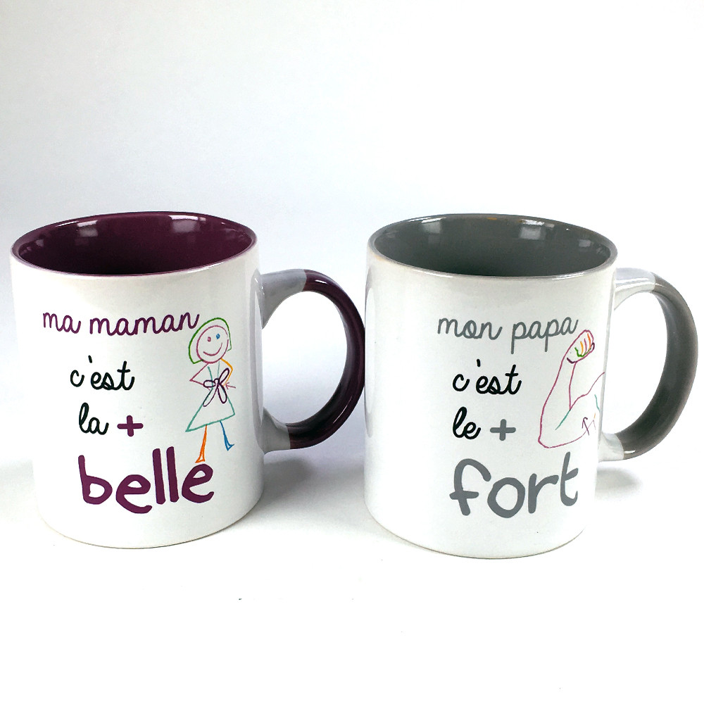 Coffret Duo Mugs Super Papy & Super Mamie - Cadeau Parfait Pour Grands-Parents