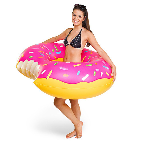 Bouée géante donut fraise sur MyCrazyStuff