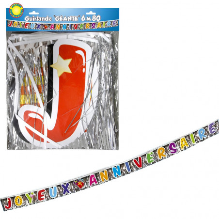 Guirlande géante Joyeux Anniversaire 6m80