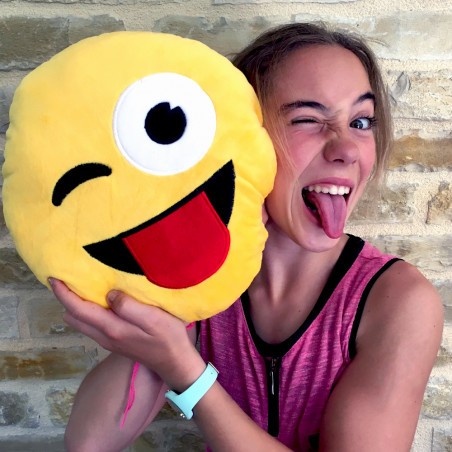 Coussin Emoji espiègle