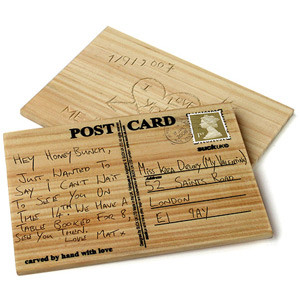 Vente Carte postale en bois à graver.