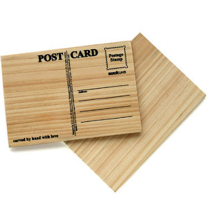 Photo Carte postale en bois à graver.