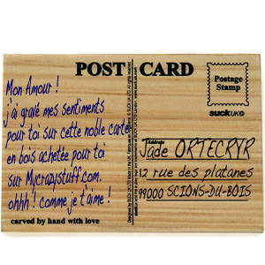 Carte postale en bois à graver.