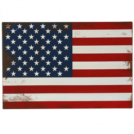 2 plaques métal vintage Drapeau