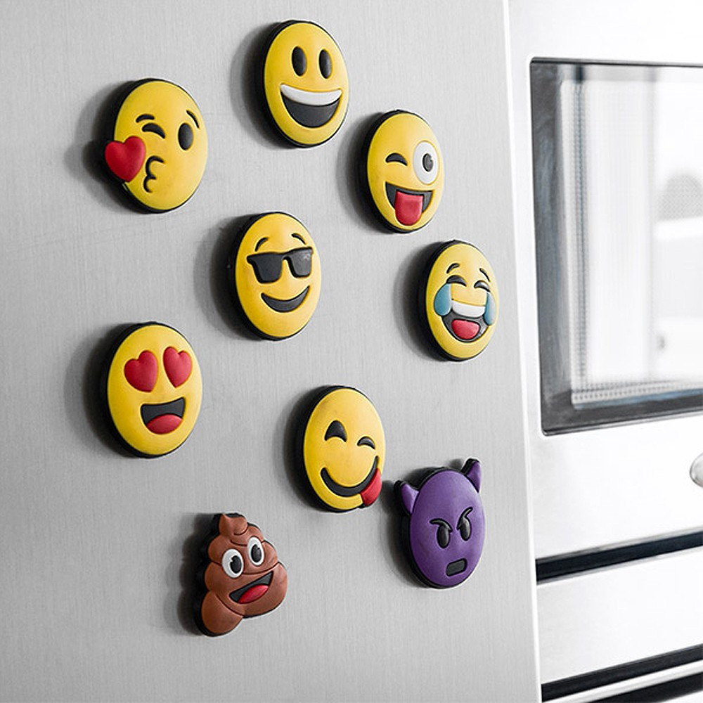 Lot de 9 magnets emoji