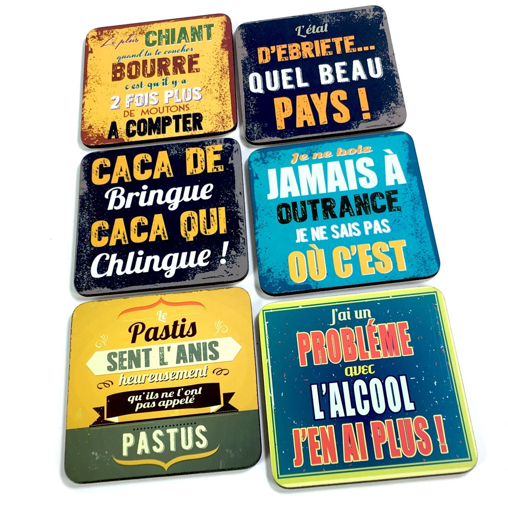 Lot de 4 Sous-Verres Bon Vivant