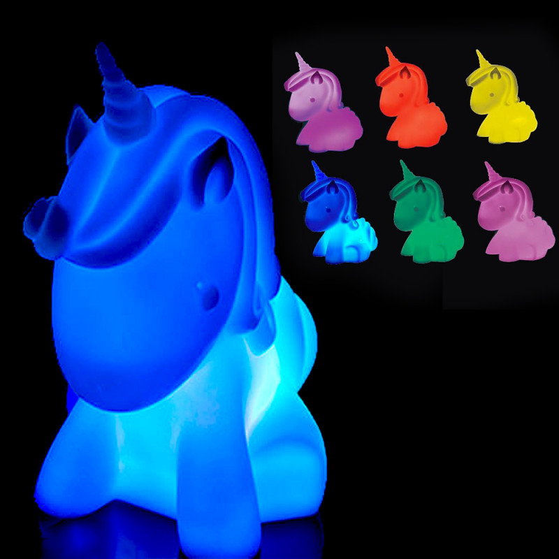 Veilleuse licorne à variation de couleur