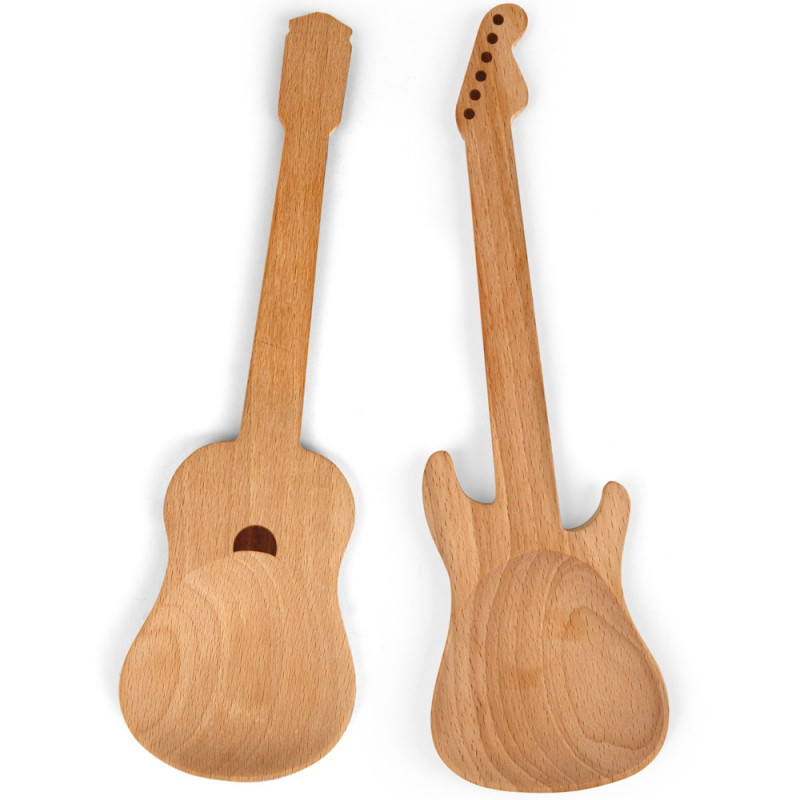 Set 2 cuillères en bois Guitare