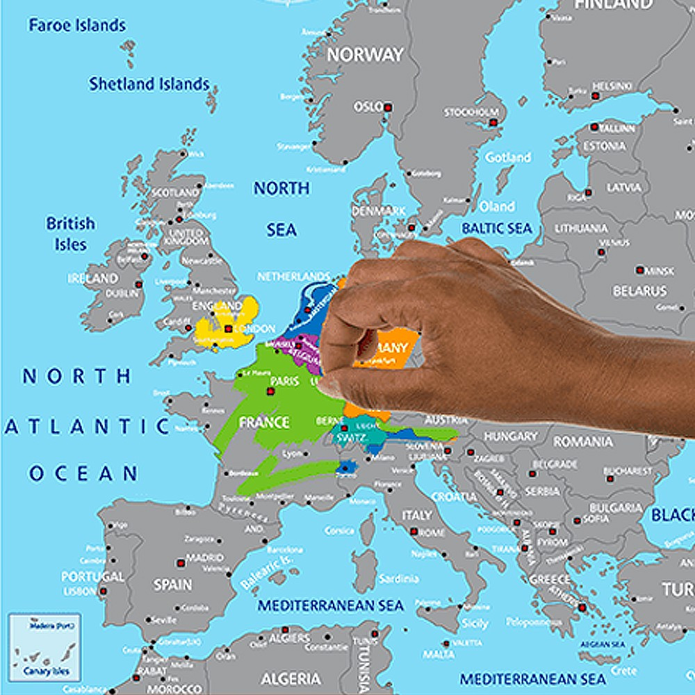 Carte de l'Europe à gratter