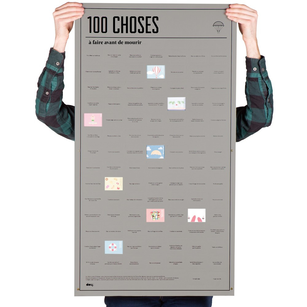 Poster À Gratter Liste de Choses à Faire Avant de Mourir « 100