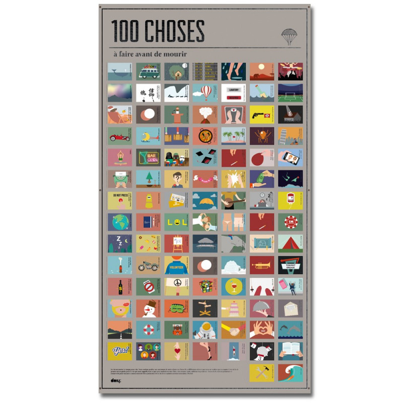 Poster 100 choses à faire avant de mourir