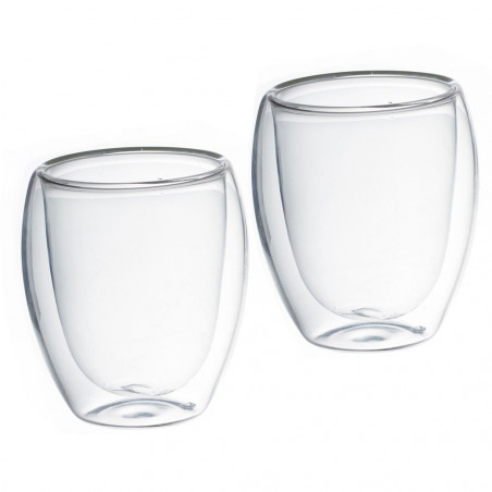 2 tasses à café double paroi