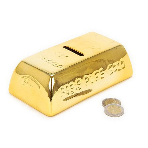 Tirelire Lingot d’Or – Tirelire Originale en Forme de Lingot - Mycrazystuff