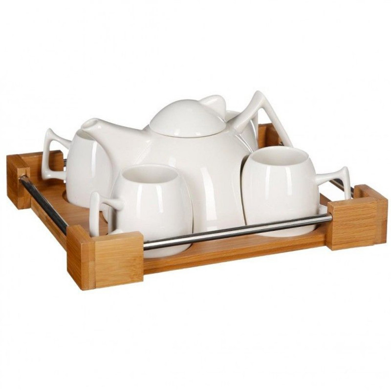 Service à thé sur plateau Bambou