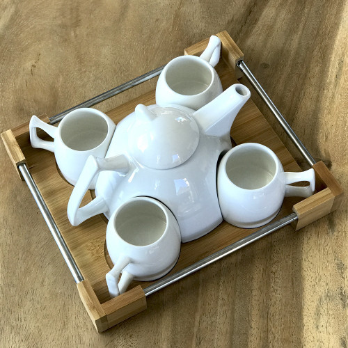Service à thé sur plateau Bambou