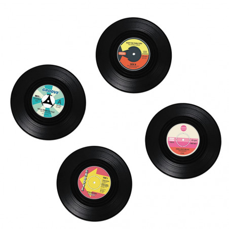 4 Dessous de verre disque vinyle