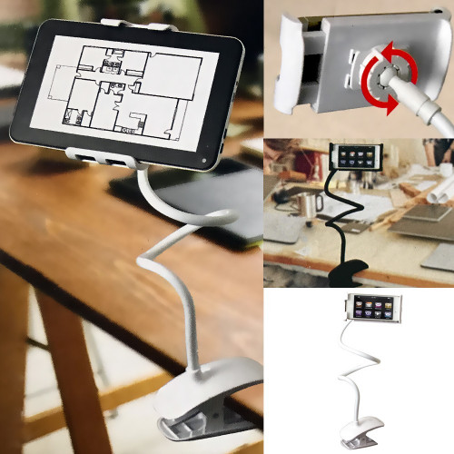 Pince support flexible pour tablette et smartphone