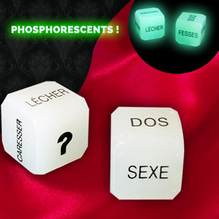 Dés érotiques coquins phosphorescents