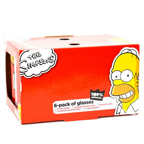 Pack six verres canettes Homer Simpsons Duff