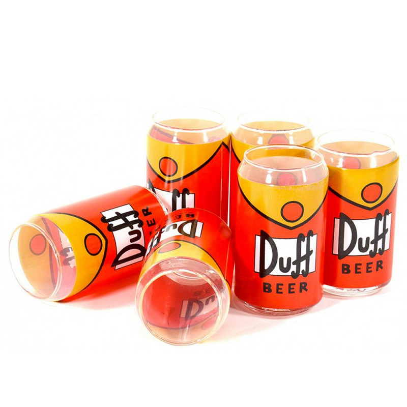 Pack six verres canettes Homer Simpsons Duff
