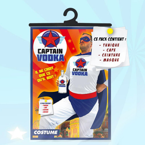 Déguisement Captain Vodka – Costume de Super-Héros de la Fête - Mycrazystuff