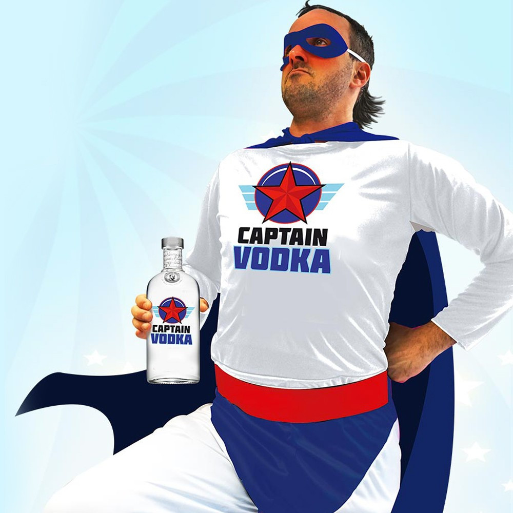 Déguisement Captain Vodka – Costume de Super-Héros de la Fête - Mycrazystuff