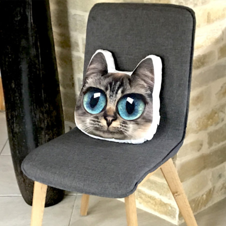 Coussin tête de chat