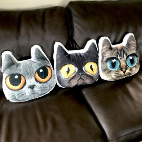 Coussin tête de chat