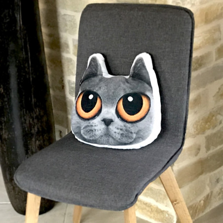 Coussin tête de chat