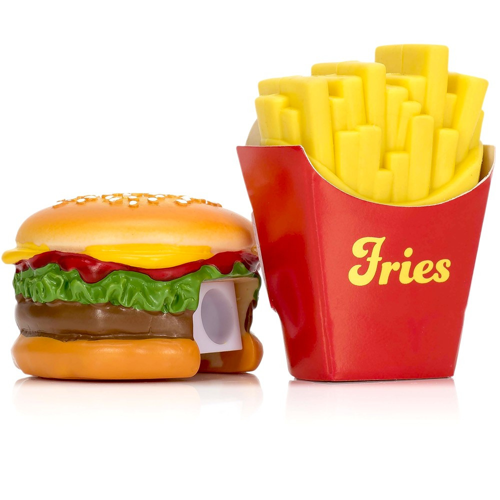 Accessoires bureau : Burger Frites taille-crayon et gomme