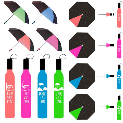 Parapluie bouteille astucieux