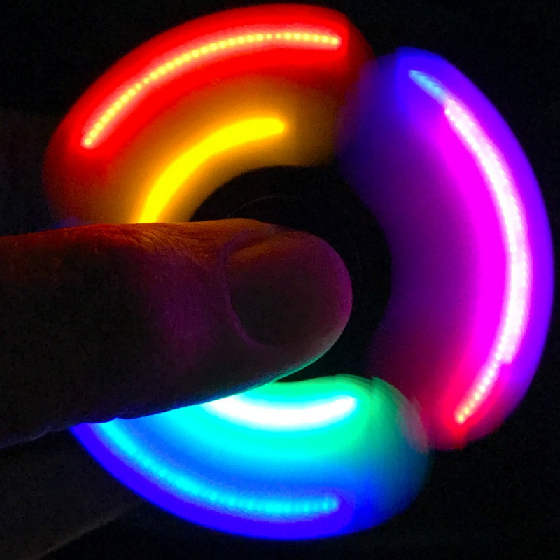 Hand spinner lumineux, gadget anti-stress Led