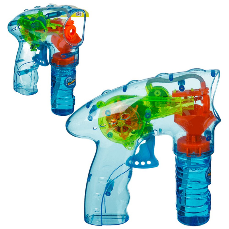 Pistolet mécanique lumineux à bulles
