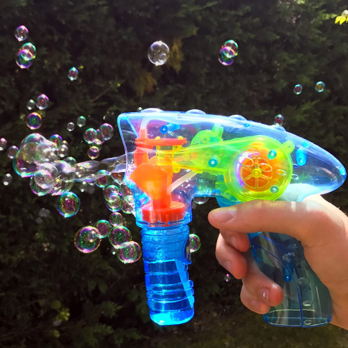 Pistolet mécanique lumineux à bulles
