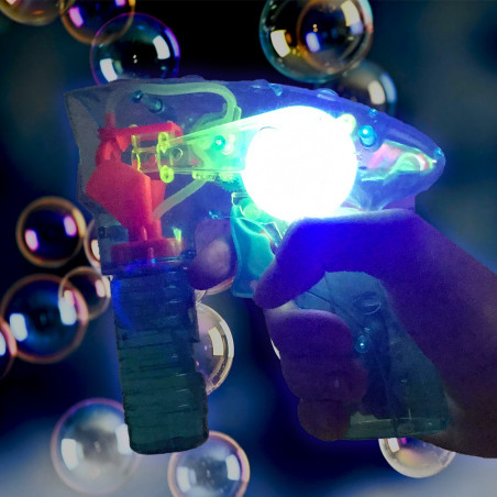 Pistolet mécanique lumineux à bulles