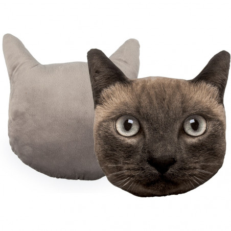 Coussin tête de chat réaliste