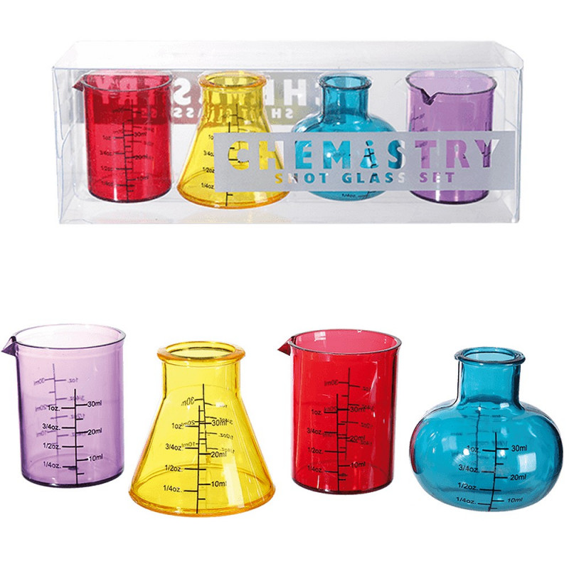 4 verres à shooters Chimiste