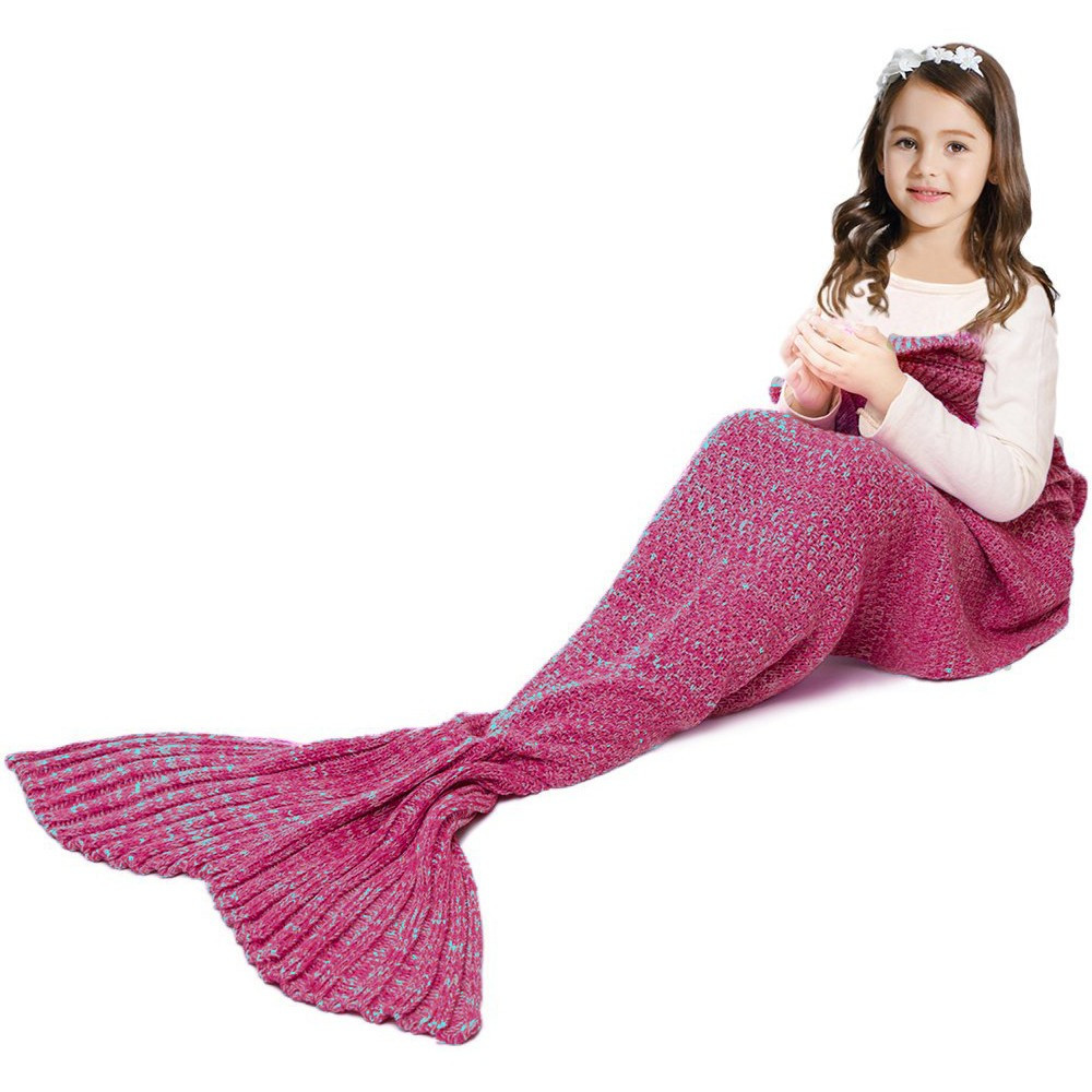 Couverture Queue De Sirène Douce 145x50 Cm - Couverture Enfant Fille Pour Toutes Saisons, Cadeau Noël