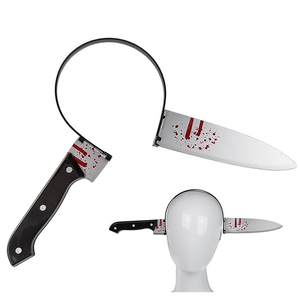 Déguisement Boucher Sanglant Halloween – Tablier, Couteau, Serre-tête, Tatouages Cicatrices – Costume Zombie Homme Femme